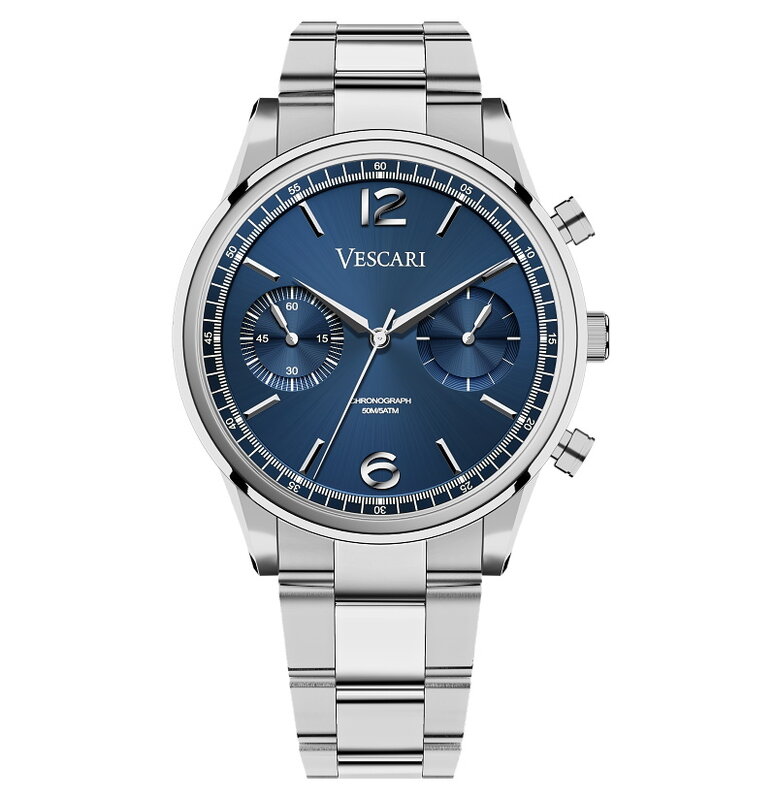 Vescari Chestor Steel Blue - Steel Bracelet Horlogewatch.nl