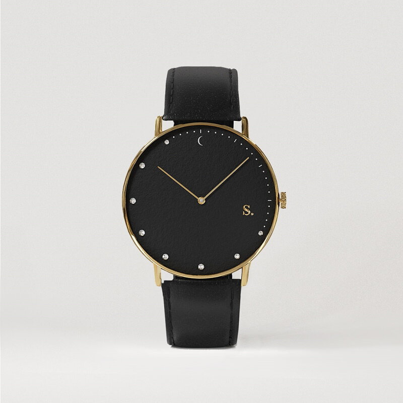 Sandell Bright Night Black Leather Horlogewatch.nl