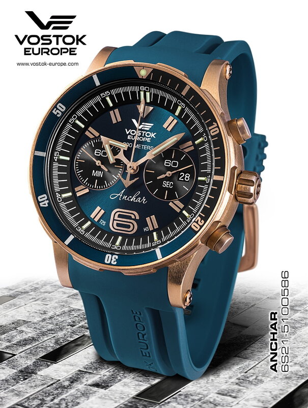 Vostok Europe Anchar Chronograph Quartz Bronze 6S21-510O586 Horlogewatch.nl