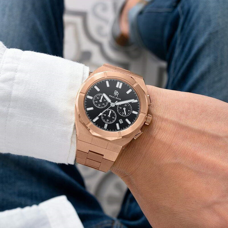 Paul Rich Motorsport Rose Gold Steel Chrono Horlogewatch.nl