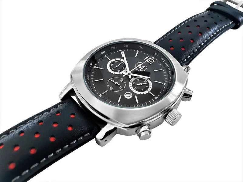 Marchand Grandsport Chronograph Black And Red Strap Horlogewatch.nl