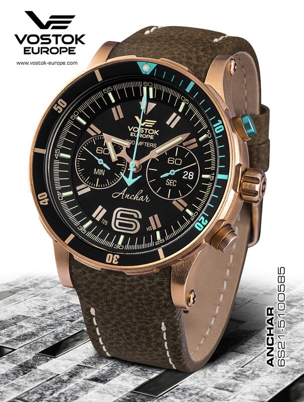 Vostok Europe Anchar Chronograph Quartz Bronze 6S21-510O585 Horlogewatch.nl