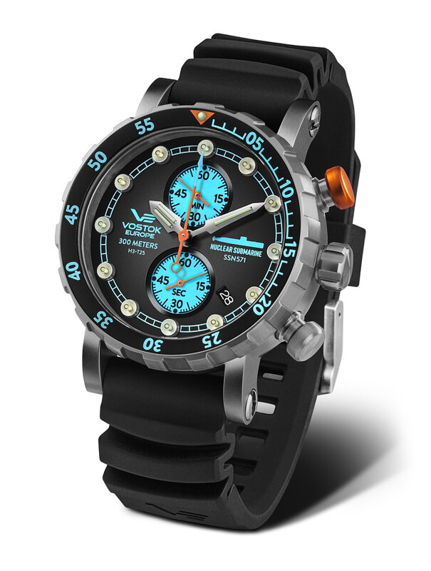 Vostok Europe SSN-571 Nuclear Submarine Chrono Titanium VK61-571H614 Horlogewatch.nl