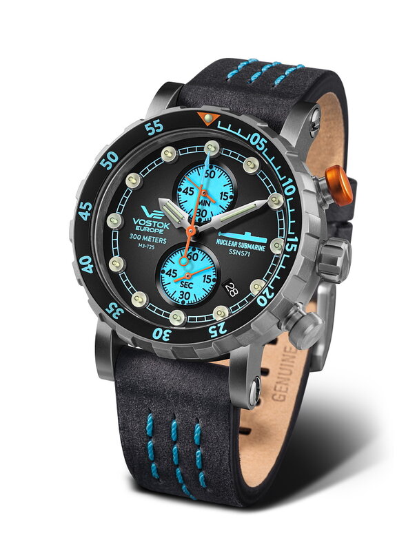 Vostok Europe SSN-571 Nuclear Submarine Chrono Titanium VK61-571H614 Horlogewatch.nl