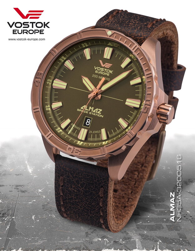 Vostok Europe Almaz Automatic Bronze NH35A-320O516 Horlogewatch.nl