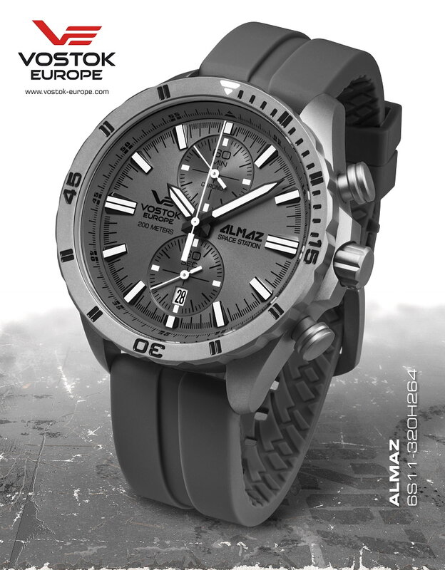 Vostok Europe Almaz Chronograph Titan 6S11-320H264 Horlogewatch.nl