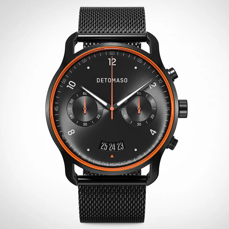 Detomaso Sorpasso Chronograph Limited Edition Velocit&agrave; Black Orange D02-23-24 Horlogewatch.nl