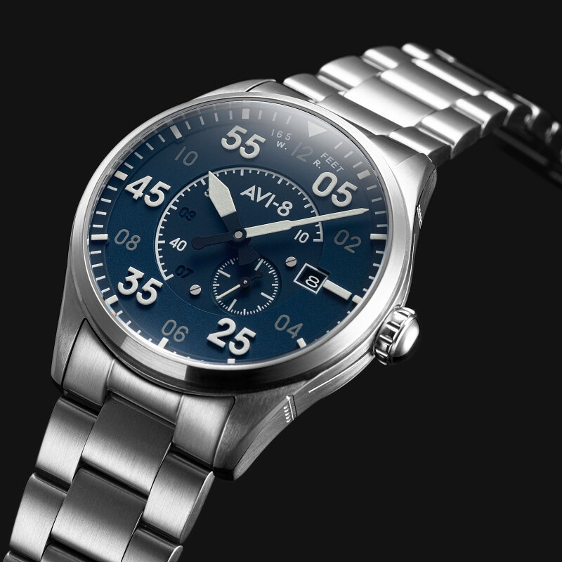 AVI-8 Spitfire Type 300 Automatic AV-4073-11 Oxford Blue Horlogewatch.nl