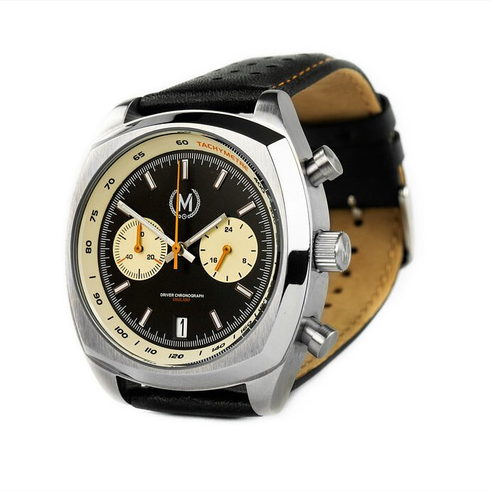 Marchand Driver Chronograph Black Reverse Panda Horlogewatchnl