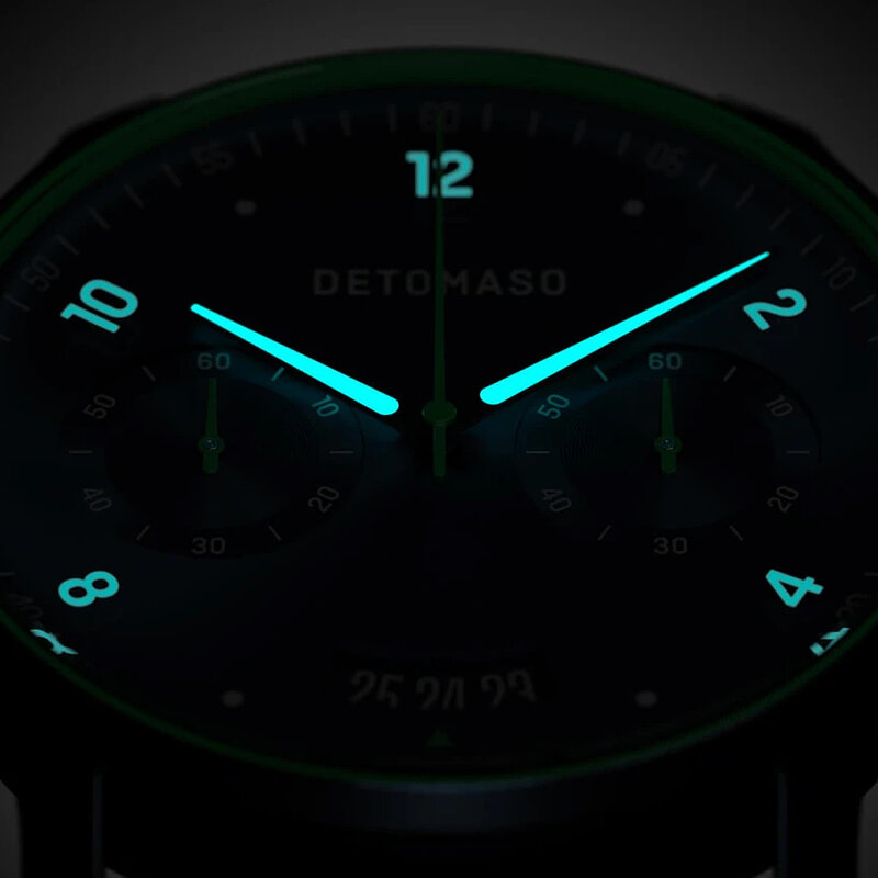 Detomaso Sorpasso Chronograph Limited Edition Velocit&agrave; Blue Green D02-39-09 Horlogewatch