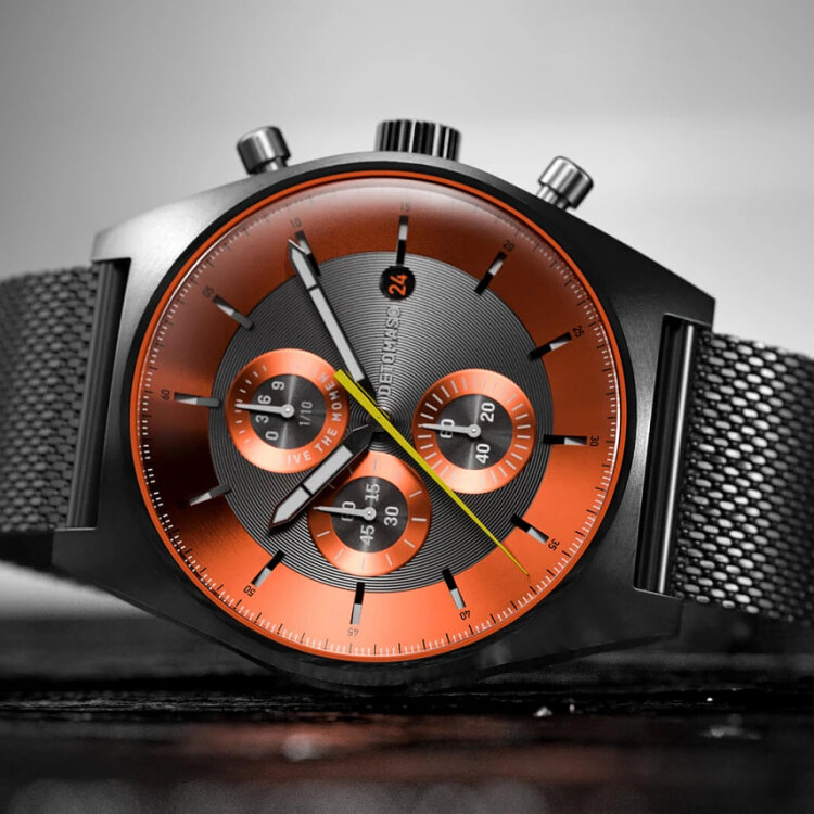 Detomaso D10 Chronograph Limited Edition Gray Orange D10-05-30 Horlogewatch