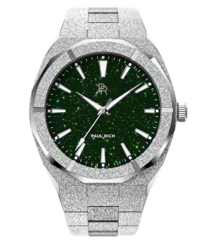 Paul Rich Frosted Star Dust Green Silver 45 mm Horlogewatch