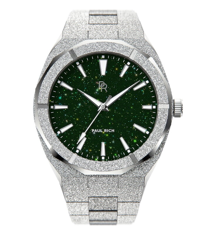 Paul Rich Frosted Star Dust Green Silver 42 mm Horlogewatch Officieel dealer met service