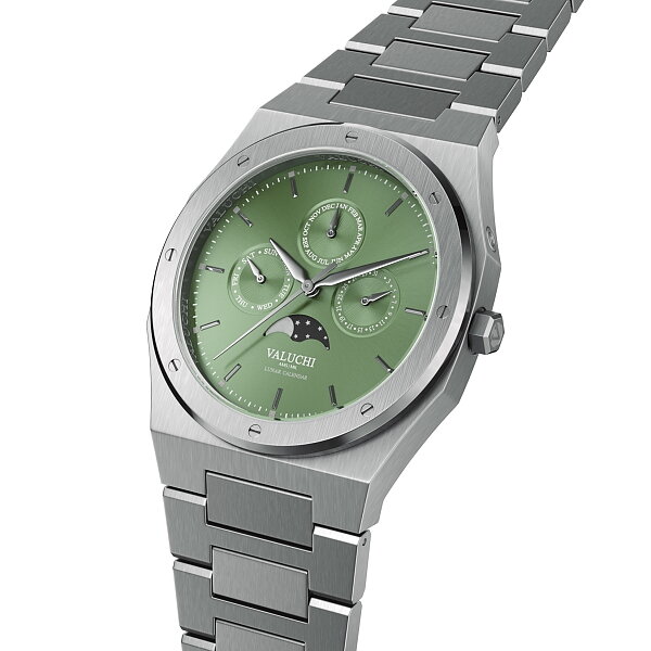 Valuchi Lunar Calendar Silver Green Horlogewatch