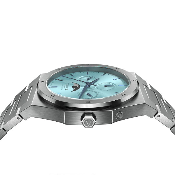 Valuchi Lunar Calendar Silver Ice Blue Horlogewatch