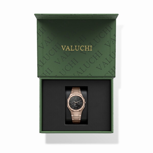 Valuchi Lunar Calendar Rose Gold Black Automatic Horlogewatch