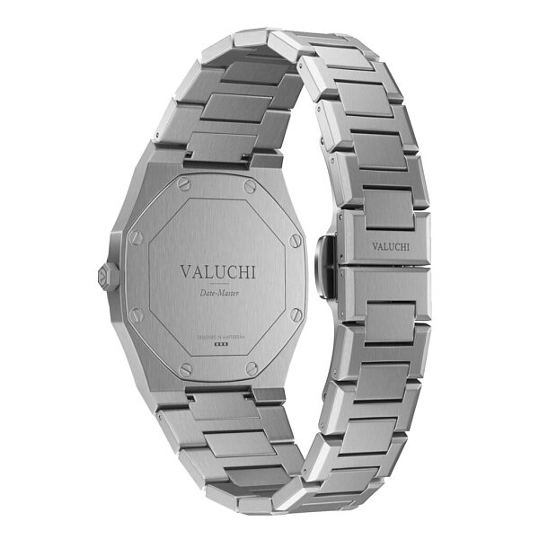 Valuchi Date Master Silver Blue 36 mm Horlogewatch