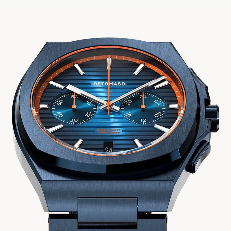 Detomaso Voltre Chronograph First Edition Blue Orange D14-01-75 Horlogewatch