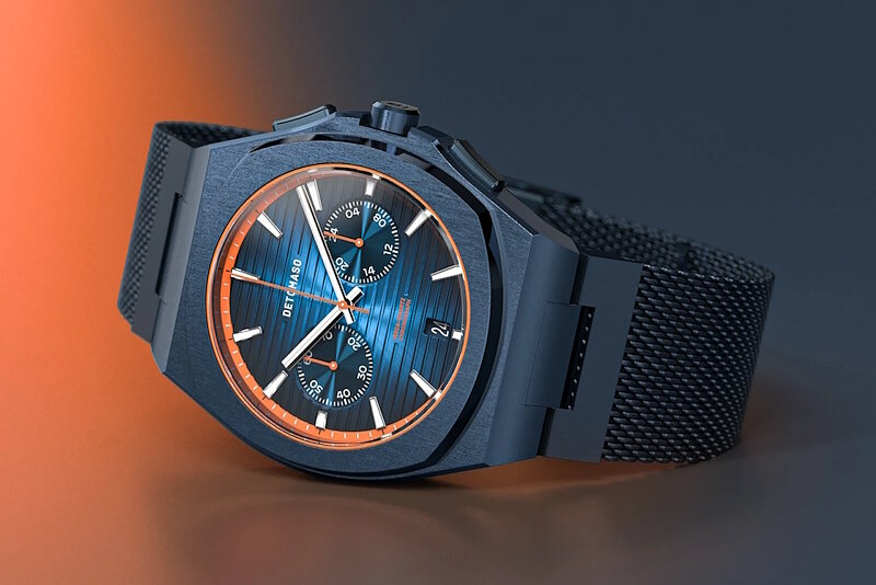 Detomaso Voltre Chronograph First Edition Blue Orange D14-01-75 Horlogewatch