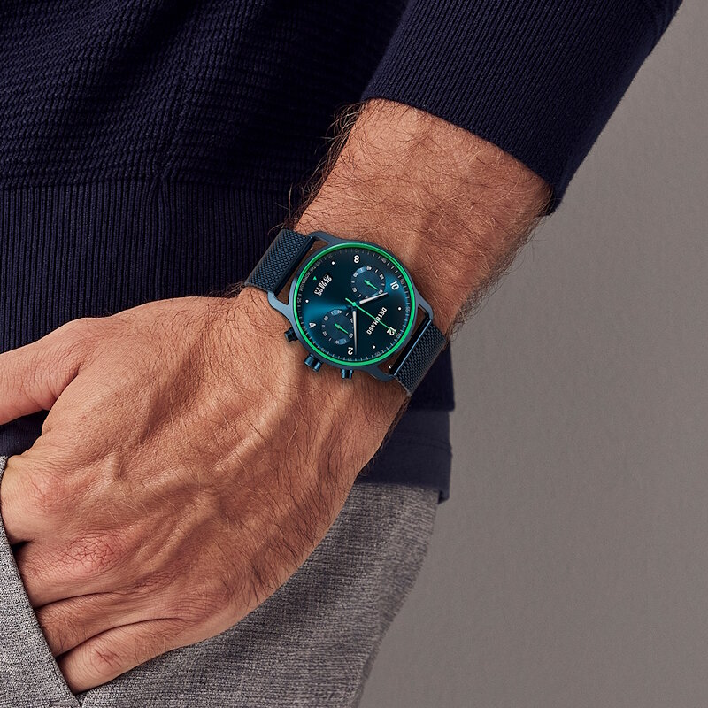 Detomaso Sorpasso Chronograph Limited Edition Velocit&agrave; Blue Green D02-39-09 Horlogewatch