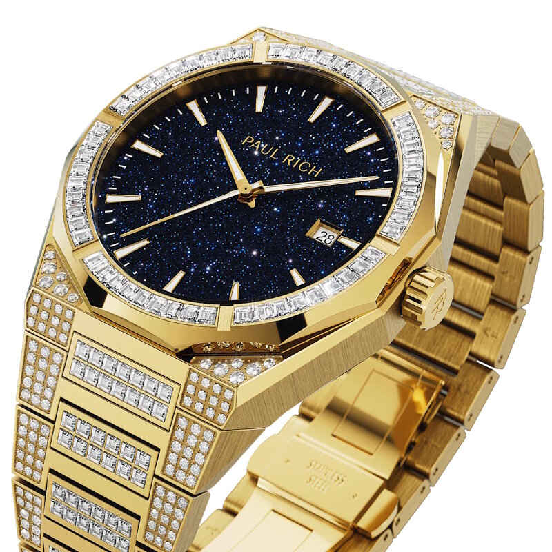 Paul Rich Iced Star Dust II Gold Limited Edition Horlogewatch