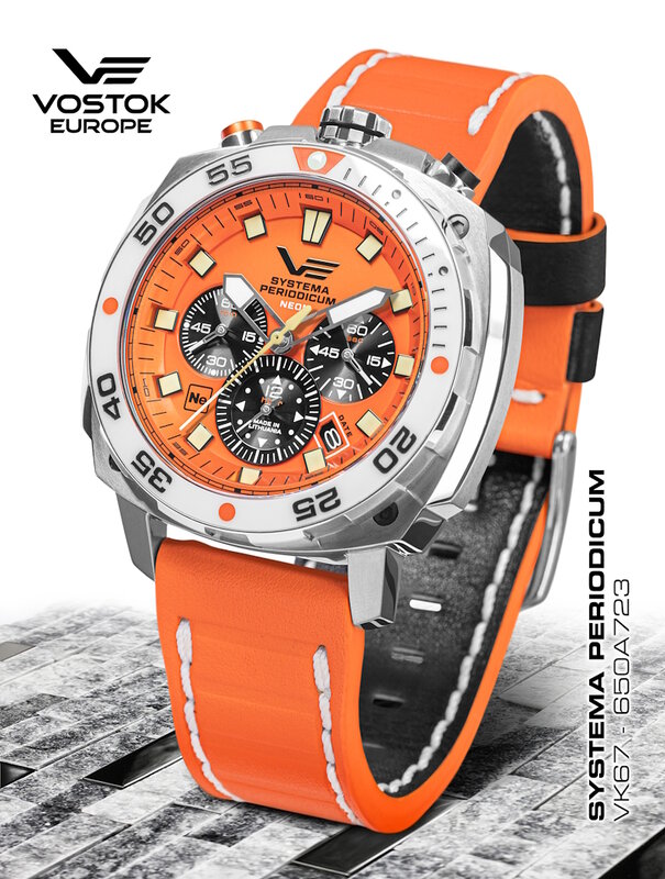 Vostok Europe Systema Periodicum Neon Chronograph VK67-650A723 Horlogewatch