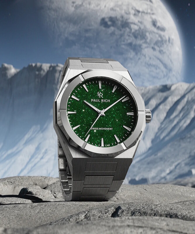 Paul Rich Star Dust II Silver Green Horlogewatch