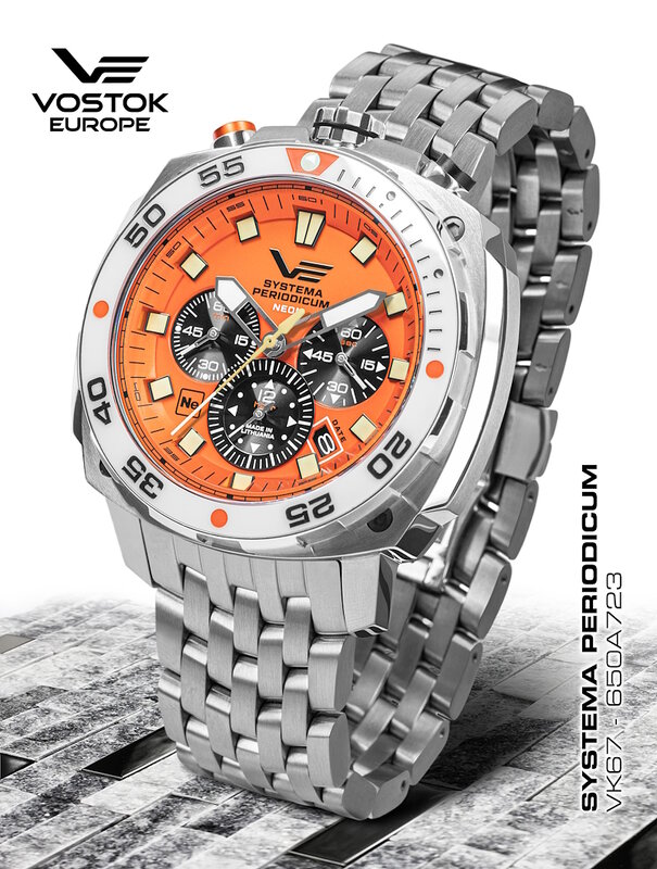 Vostok Europe Systema Periodicum Neon Chronograph VK67-650A723B Horlogewatch