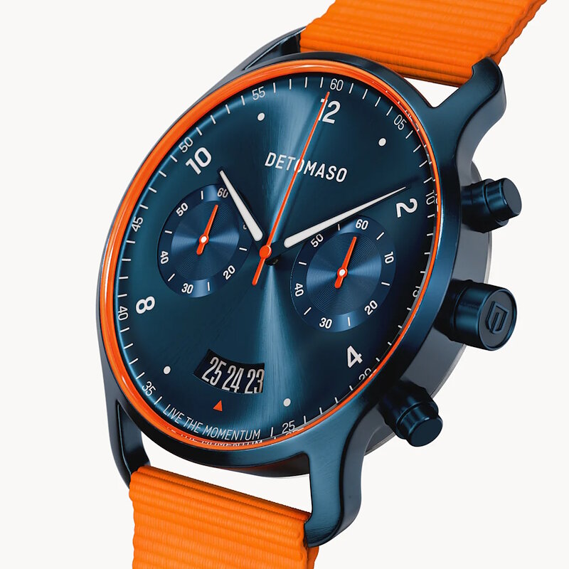 Detomaso Sorpasso Chronograph Velocit&agrave; Blue Orange D02-35-71 Horlogewatch