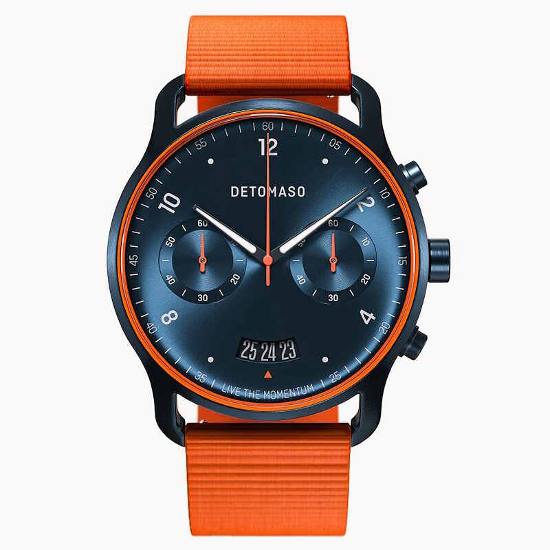 Detomaso Sorpasso Chronograph Velocit&agrave; Blue Orange D02-35-71 Horlogewatch