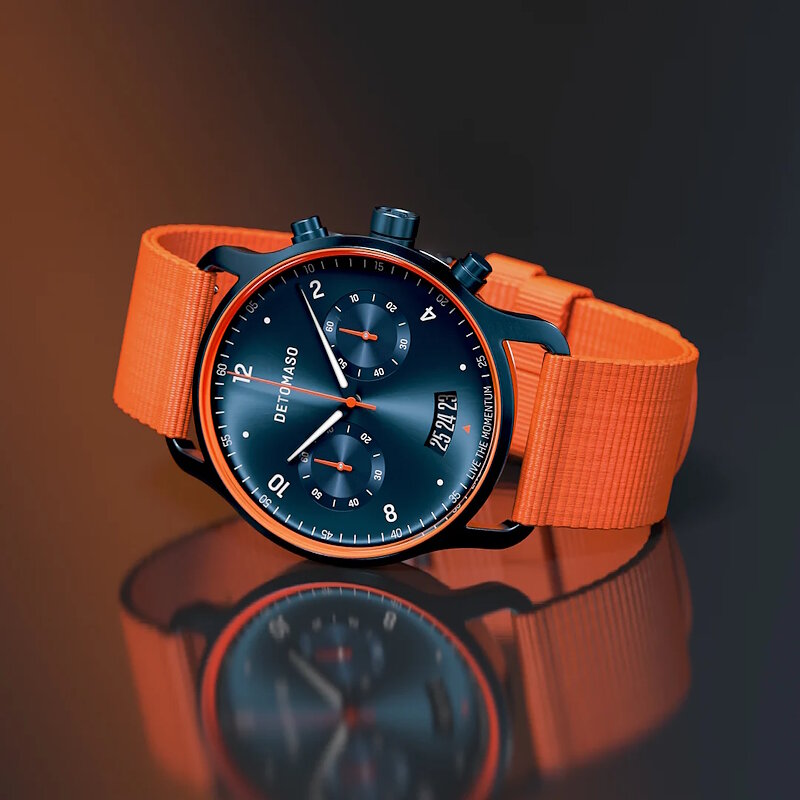 Detomaso Sorpasso Chronograph Velocit&agrave; Blue Orange D02-35-71 Horlogewatch