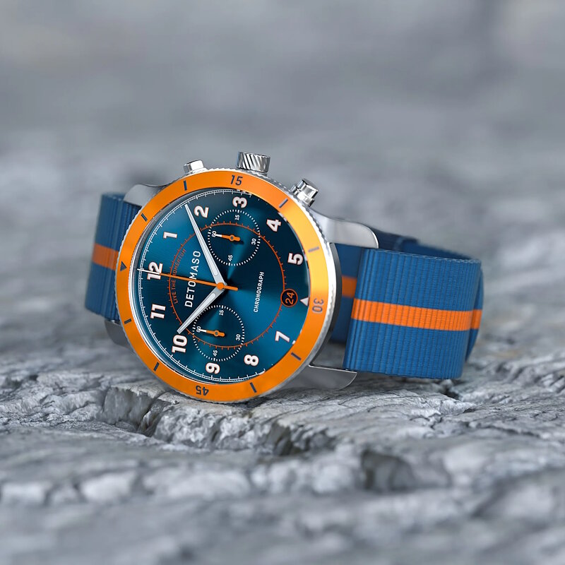 Detomaso Venture Chronograph Blue Orange D11-09-34 Horlogewatch