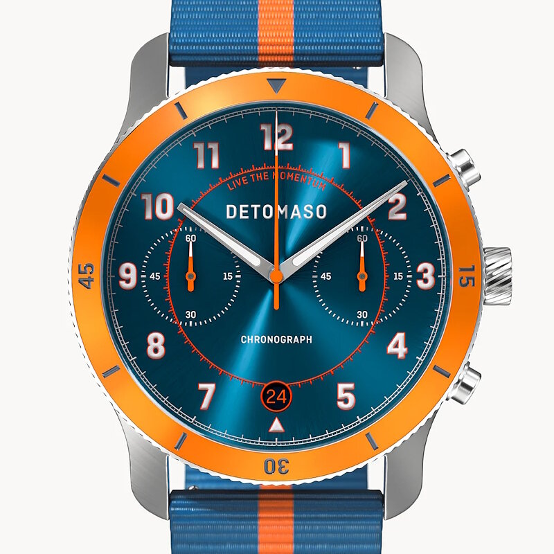 Detomaso Venture Chronograph Blue Orange D11-09-34 Horlogewatch