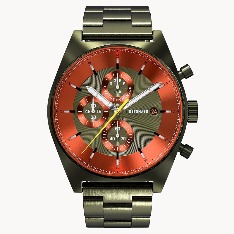 Detomaso D10 Chronograph Olive Orange D10-19-40 Horlogewatch