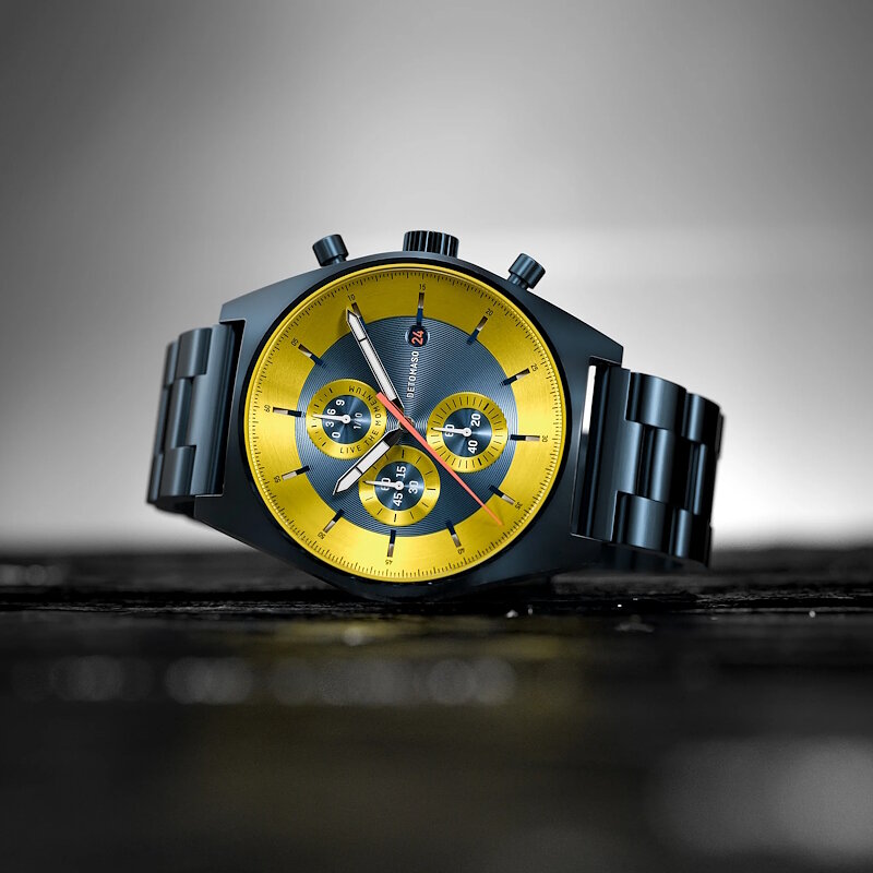 Detomaso D10 Chronograph Blue Yellow Limited Edition D10-07-33 Horlogewatch