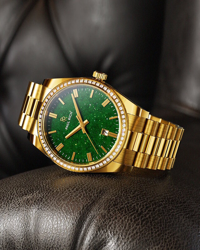 Paul Rich Legacy Gold Green Aventurine Horlogewatch