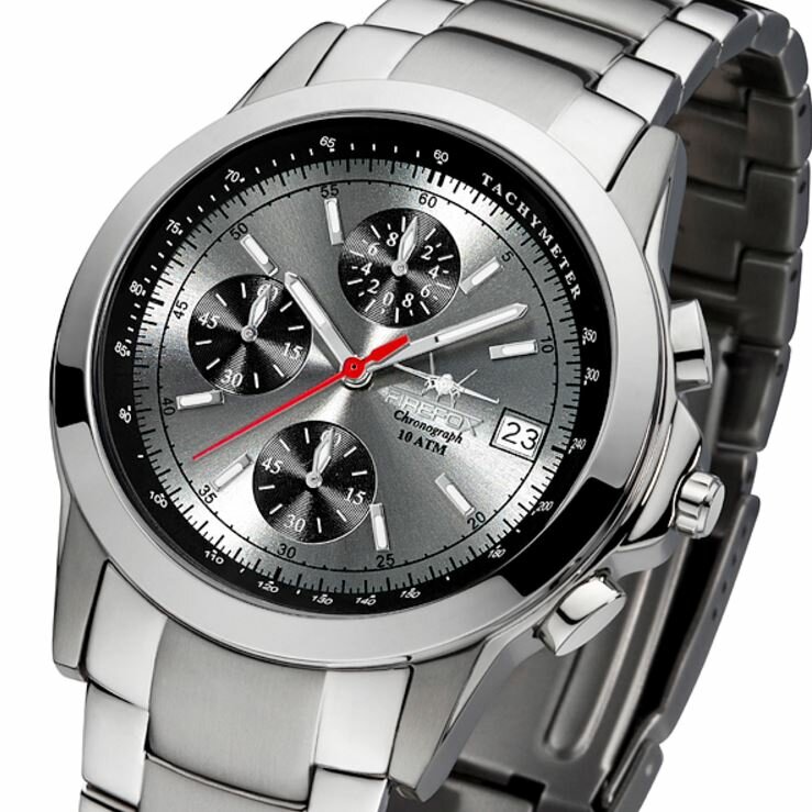 Firefox Shooter FFS07-109 Steel Sunray Grijs Chronograaf Horlogewatch.nl