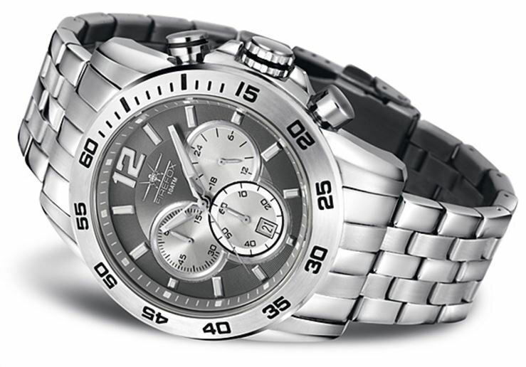 Firefox Hound Dog FFS210-104 titanium grijs steel chronograaf Horlogewatch.nl