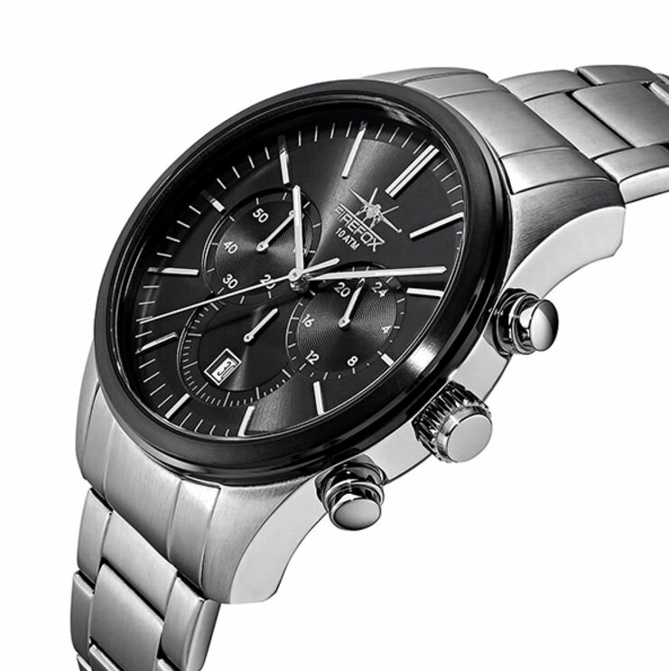 Firefox Sunray FFS270-102 black steel chronograaf Horlogewatch.nl