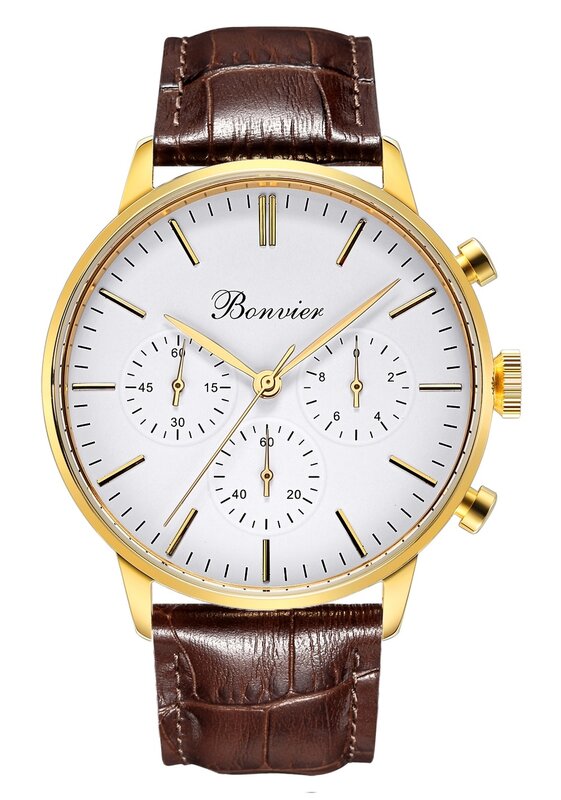 Bonvier Monza White Gold BW037 Chronograaf Horlogewatch.nl