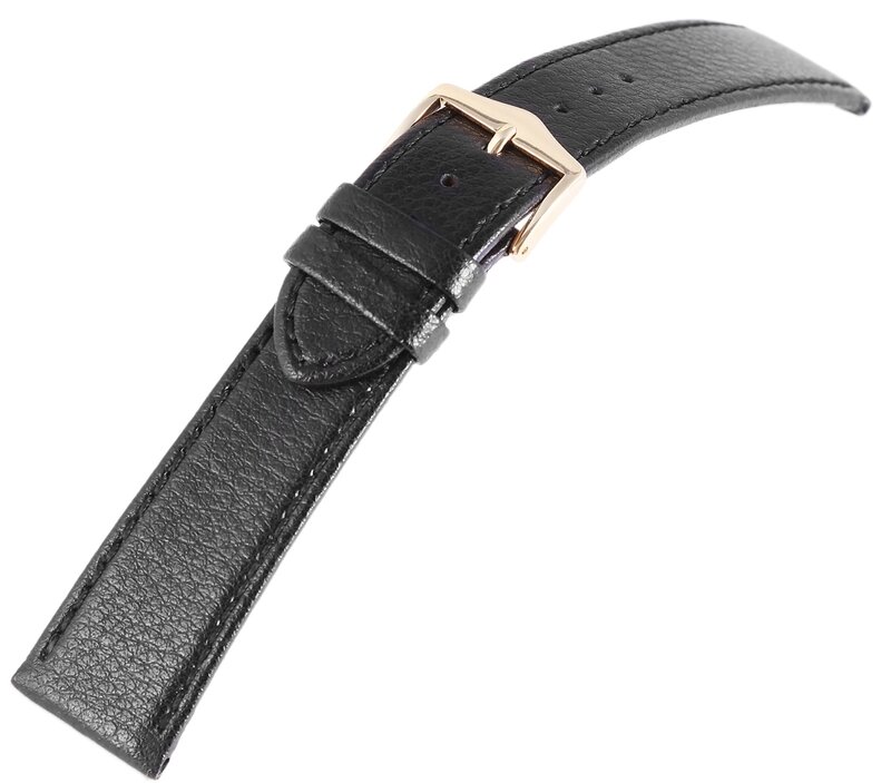 Horlogeband Zwart / Goud 20 mm Horlogewatch