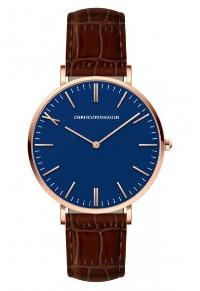 Chris Copenhagen CC1011 Axel Torv rosegoud blauw Horlogewatch.nl