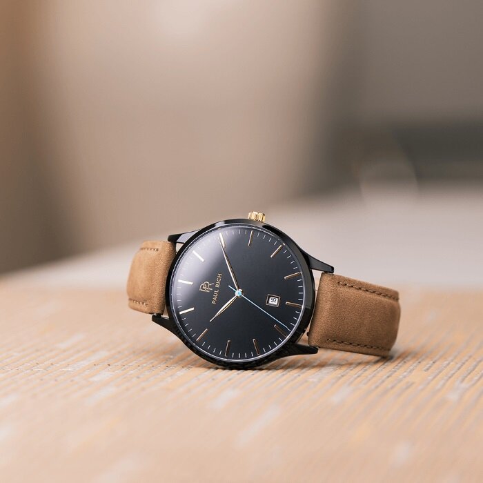 Hampton Black Gold Tan Leather Horlogewatch.nl