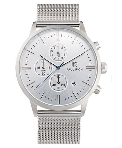 Paul Rich Sterling Mesh Chrono Silver Horlogewatch.nl