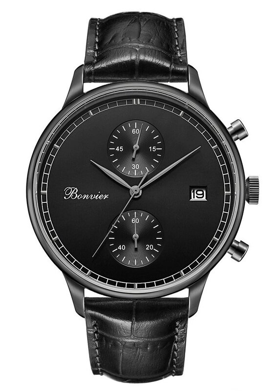 Bonvier Lugano Black Chronograaf Horlogewatch.nl