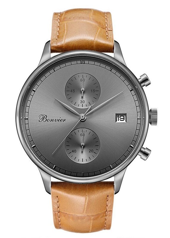 Bonvier Lugano Metal Chronograaf 42 mm Horlogewatch.nl