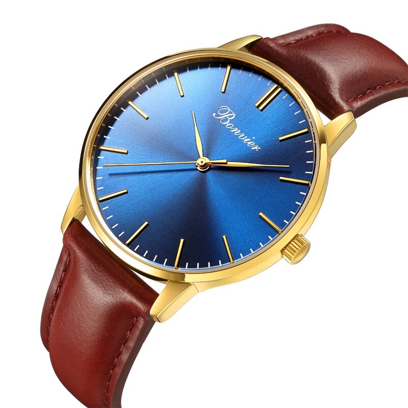 Bonvier Classic Blue Gold 40mm Horlogewatch.nl