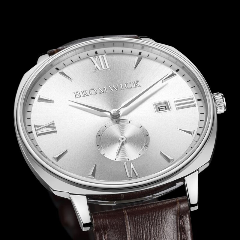 Bromwick Crown Silver Brown Leather Watch Horlogewatch.nl