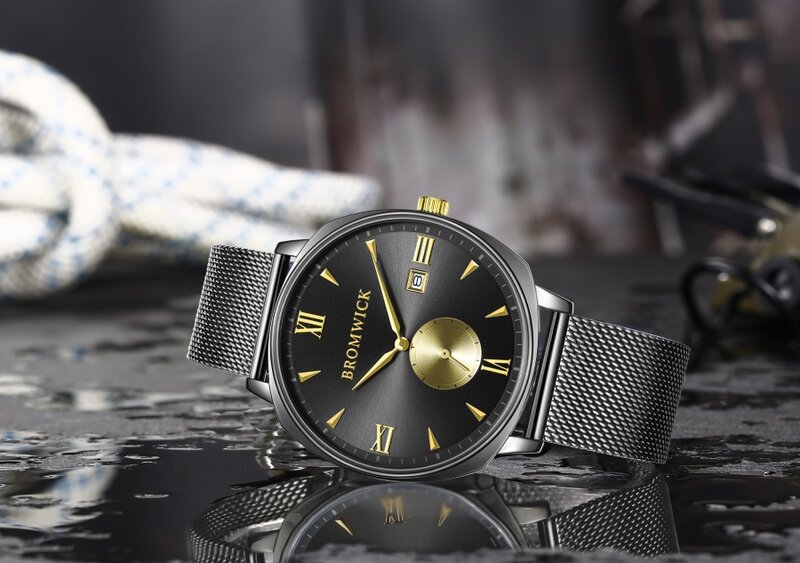 Bromwick Crown Gold Gun Mesh Horlogewatch.nl