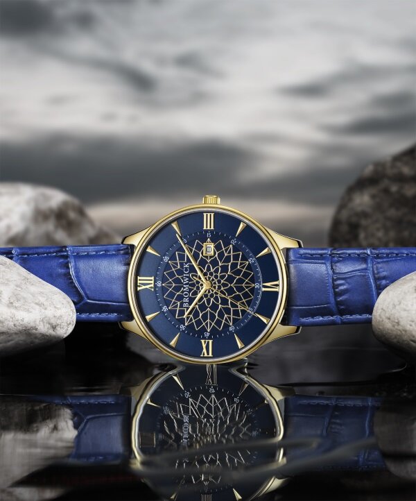 Bromwick Tower Blue Leather Watch Horlogewatch.nl